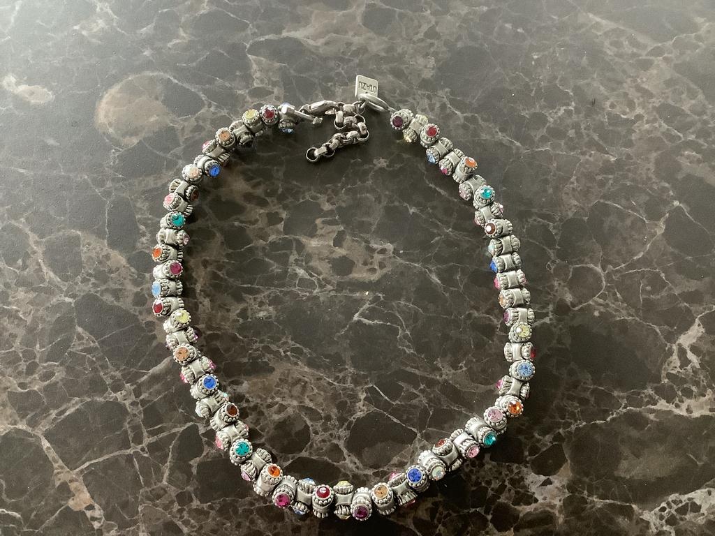 Otazu zilveren kleuren tonnentjes ketting zgan, Ophalen of Verzenden, Zo goed als nieuw, Overige materialen