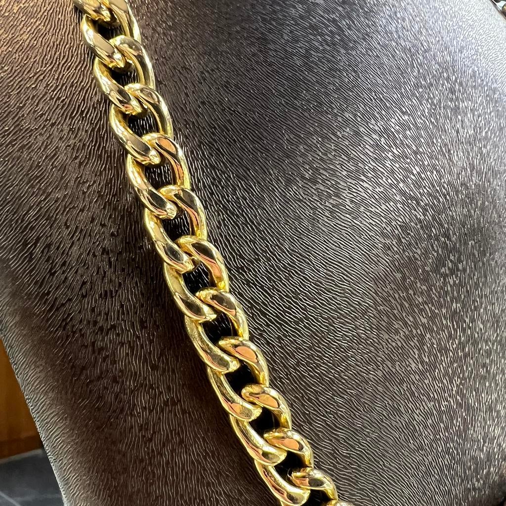 18 karaat gouden ketting cuban schakel dik model, Ophalen of Verzenden, Nieuw, Goud