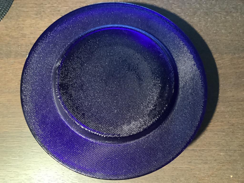 Zes blauwe , glazen onderborden, Ophalen of Verzenden, Zo goed als nieuw