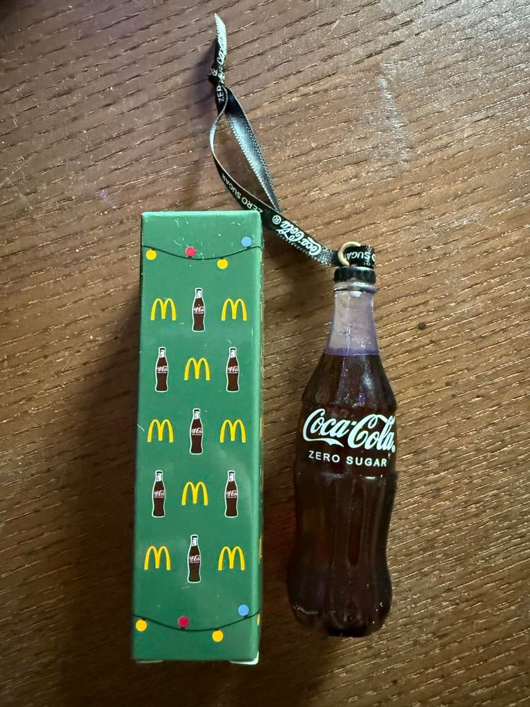 McDonalds kerstbal Coca Cola flesje - nieuw!, Diversen, Kerst, Ophalen of Verzenden, Nieuw