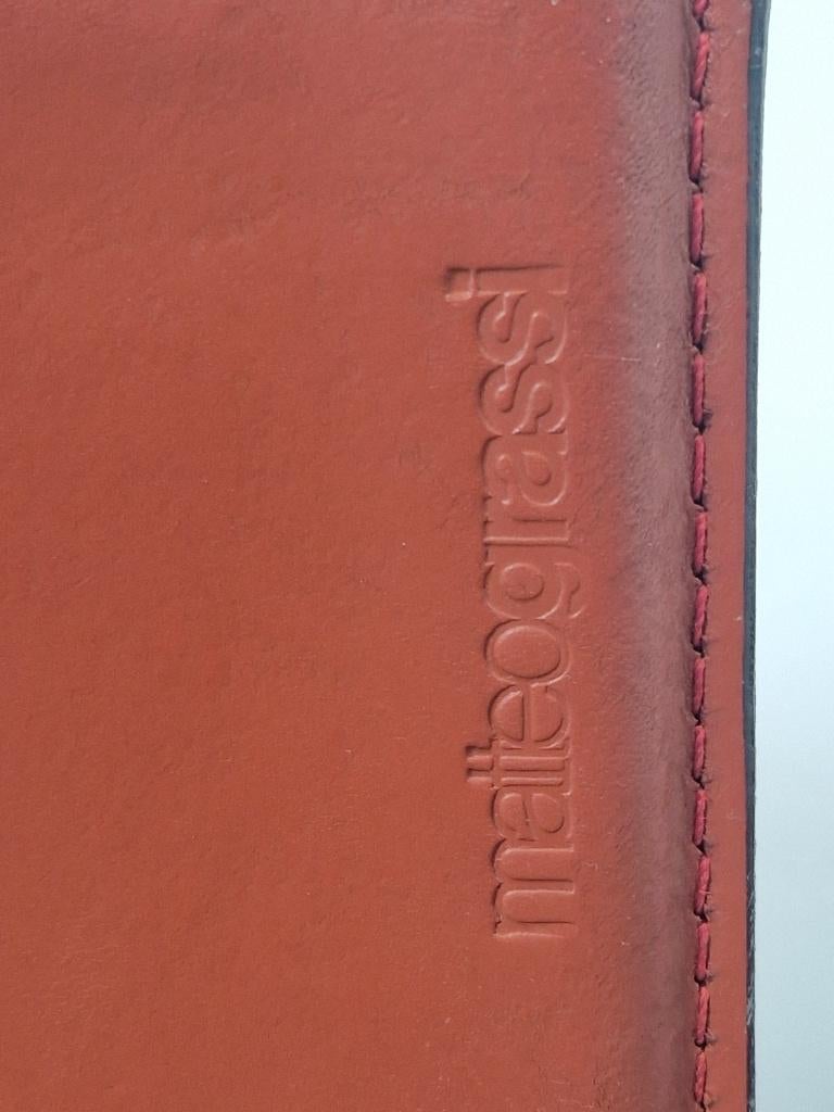 Set 2 Matteo Grassi Mizar stoel buisframe leer Italy '90, Twee, N, N, Vintage Italiaan modern dersign