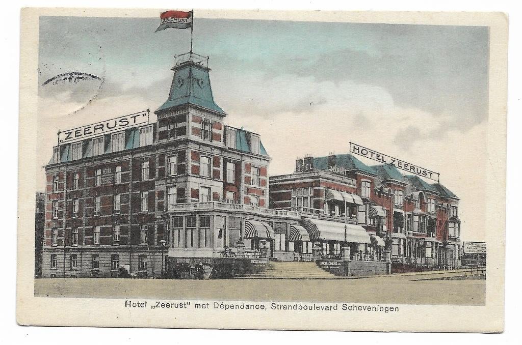 Scheveningen Hotel Zeerust, Ophalen of Verzenden, 1920 tot 1940, Gelopen, Zuid-Holland