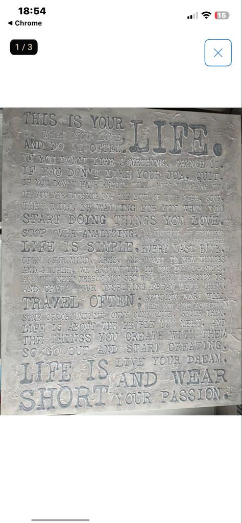 Schilderij met inspirerende tekst, Ophalen of Verzenden, Zo goed als nieuw