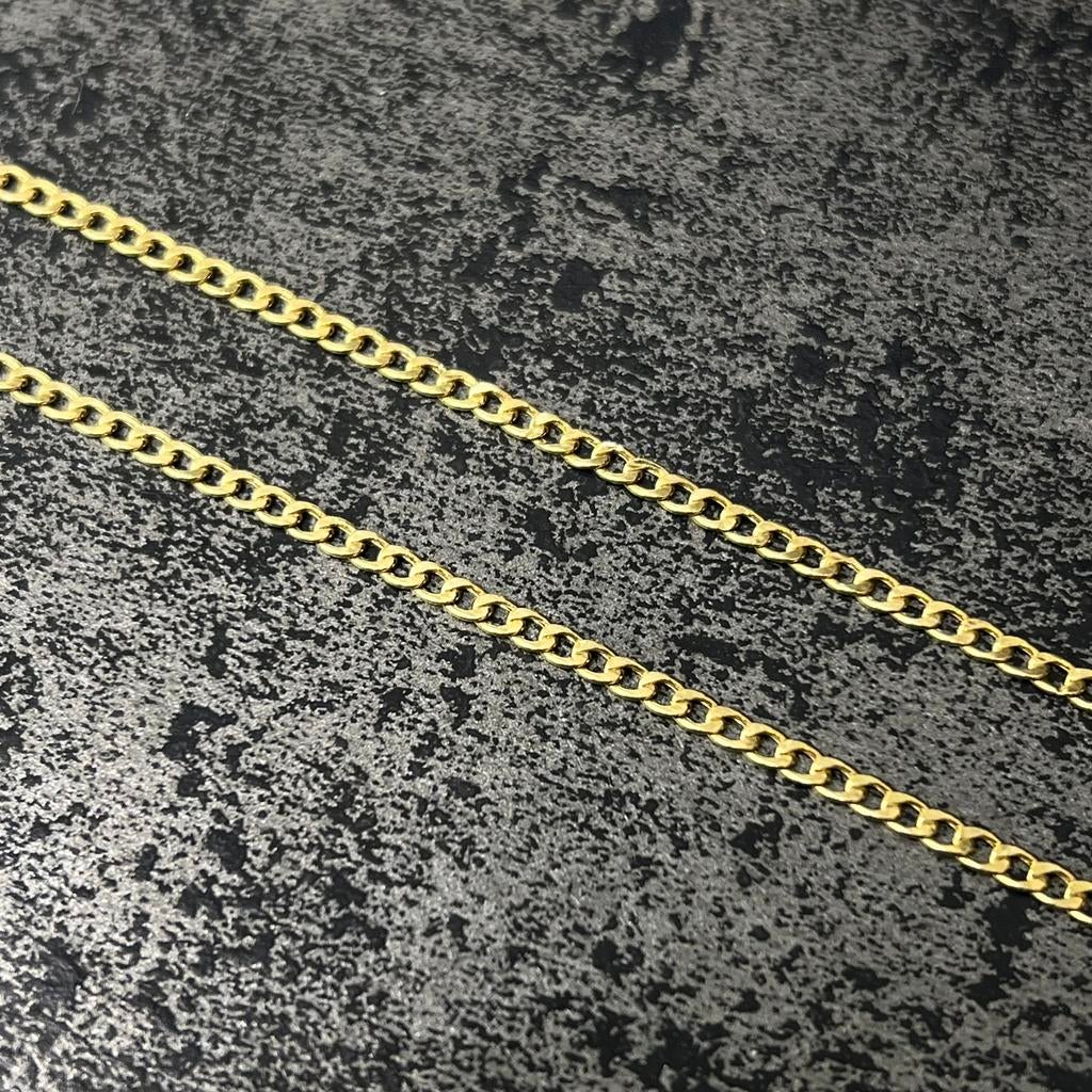 14 karaat gouden ketting cuban schakel, Ophalen of Verzenden, Nieuw, Goud