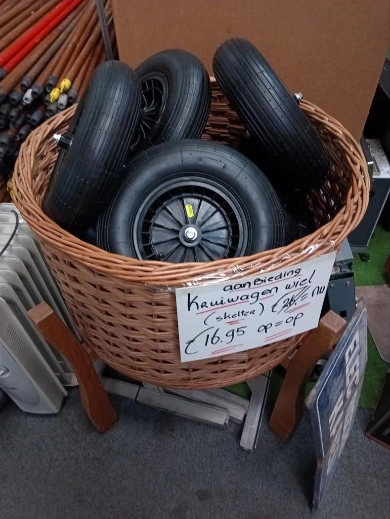 Kruiwagen wielen voor €16,95 per stuk !!, Ophalen, Nieuw