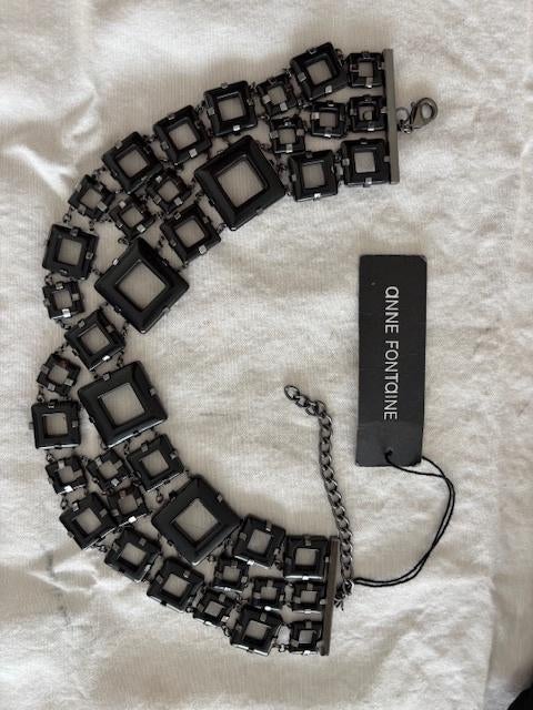 Ketting Anne Fontaine Model Bowie, Overige materialen, Verstelbaar, Zwart, Nieuw