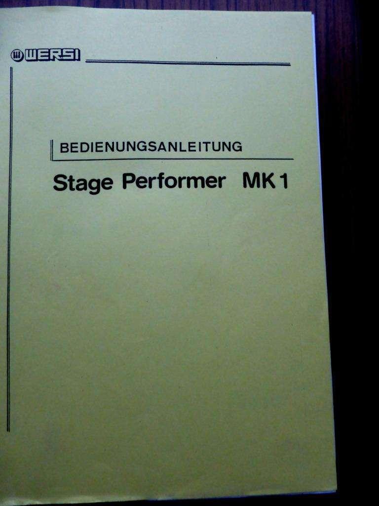 WERSI STAGE PERFORMER MK1 synthesizer - duitse handleiding, Ophalen of Verzenden, Zo goed als nieuw, Keyboard of Synthesizer