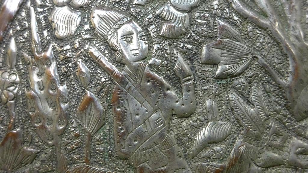 Antiek koperen wandbord, Ophalen of Verzenden