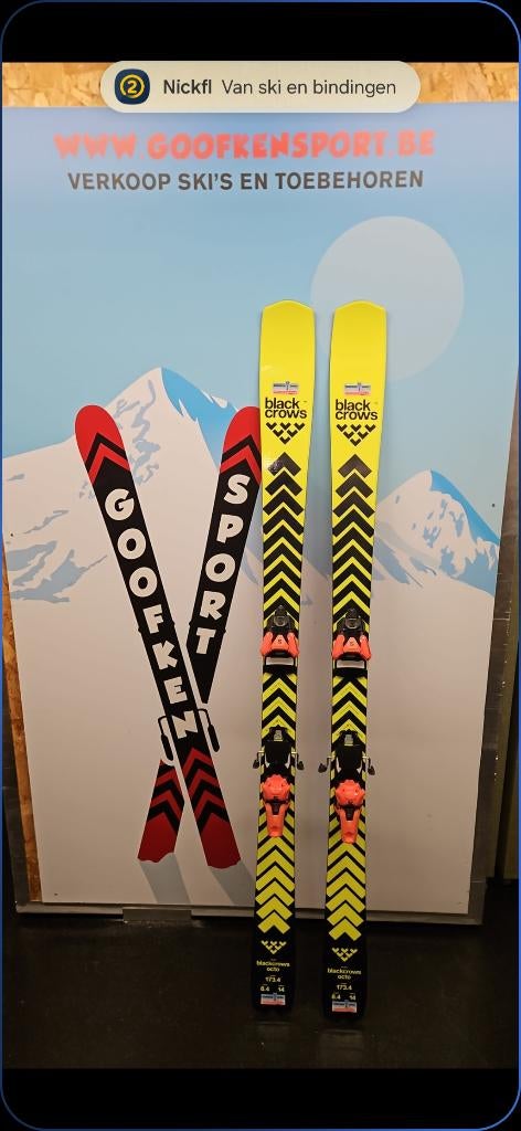 black crows octo + strive 14GW 25/26 173 cm 2 dagen gebruikt, Sport en Fitness, Skiën en Langlaufen, 160 tot 180 cm, Zo goed als nieuw