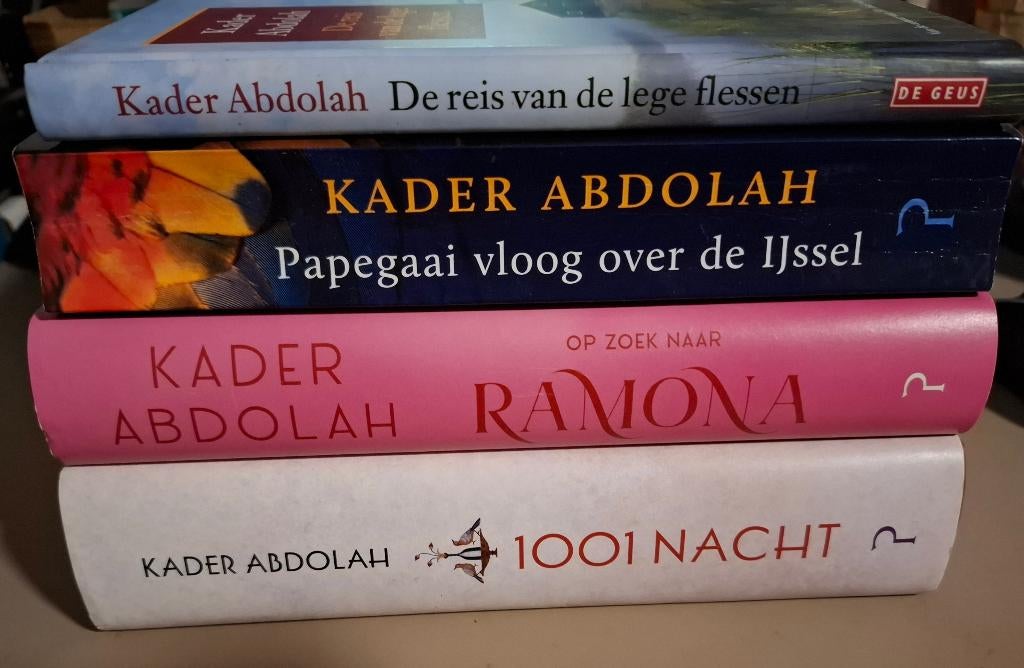 Kader Abdolah:Reis vd lege flessen,Papegaai vloog over IJsse, Boeken, Literatuur, Gelezen, Nederland, Ophalen of Verzenden