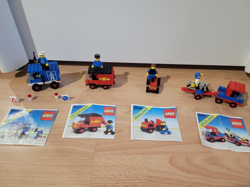 Vintage LEGO Legoland Setjes - 6653, 6624, 6608, 6654, Ophalen of Verzenden, Gebruikt, Complete set, Lego