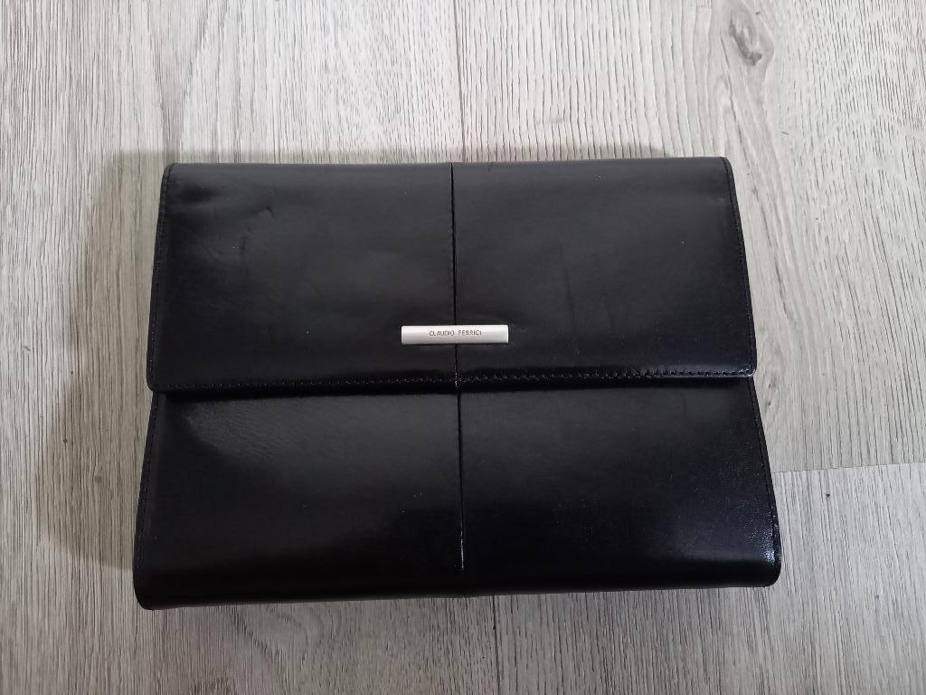 Zwarte Leren Claudio Ferrici Organizer / Agenda met Spiegel, Diversen, Ophalen of Verzenden, Gebruikt