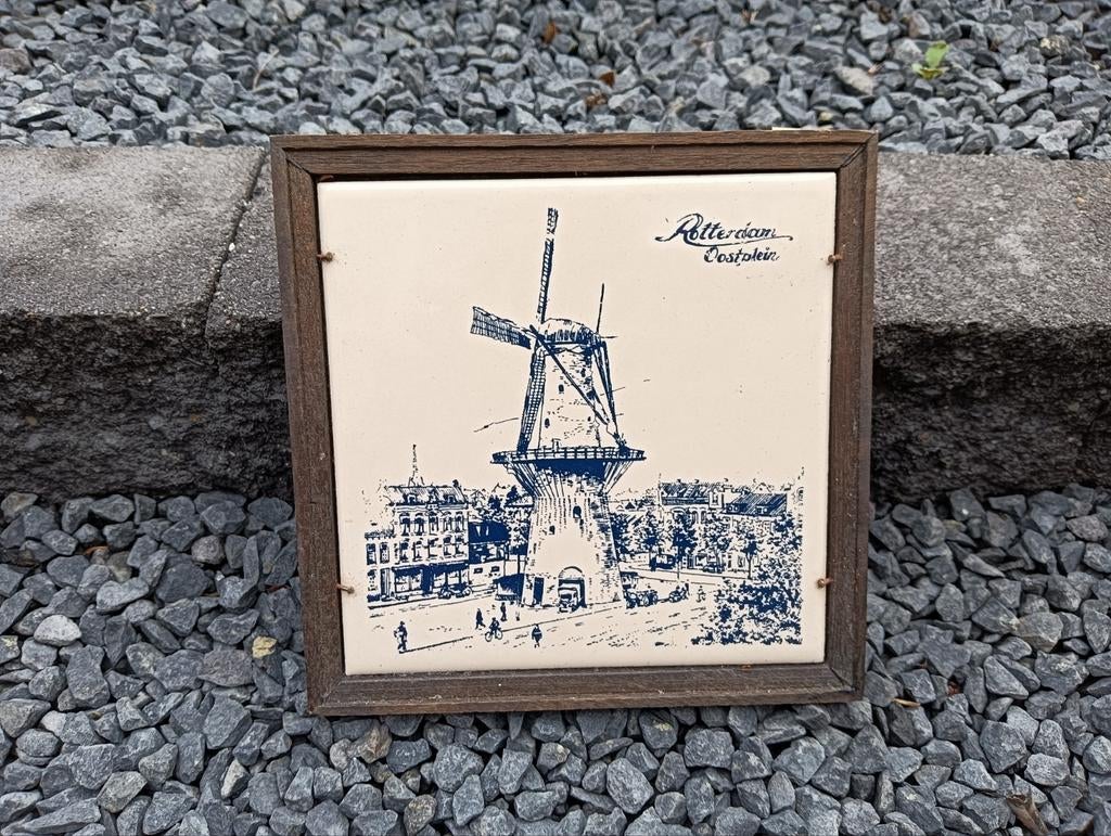 Rotterdam Oostplein tegeltje, brocante tegel Rotterdam, Antiek en Kunst, Curiosa en Brocante, Ophalen of Verzenden