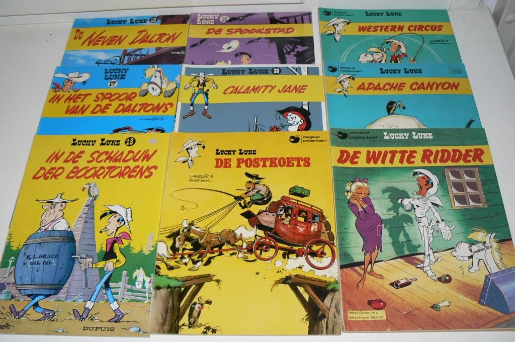Verzameling van 11 Lucky Luke albums. Ook losse verkoop., Boeken, Meerdere stripboeken, Ophalen of Verzenden, Zo goed als nieuw