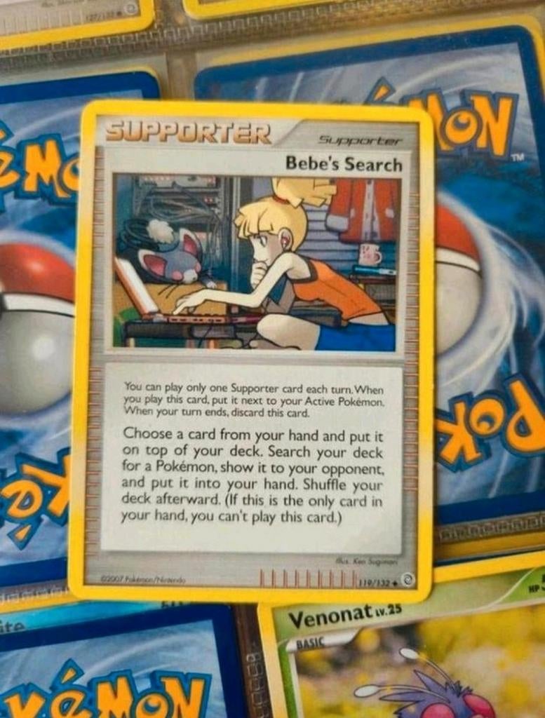 Bebe's search 119/132 Diamond&Pearl Secret Wonders pokemon, Ophalen of Verzenden, Gebruikt, Losse kaart