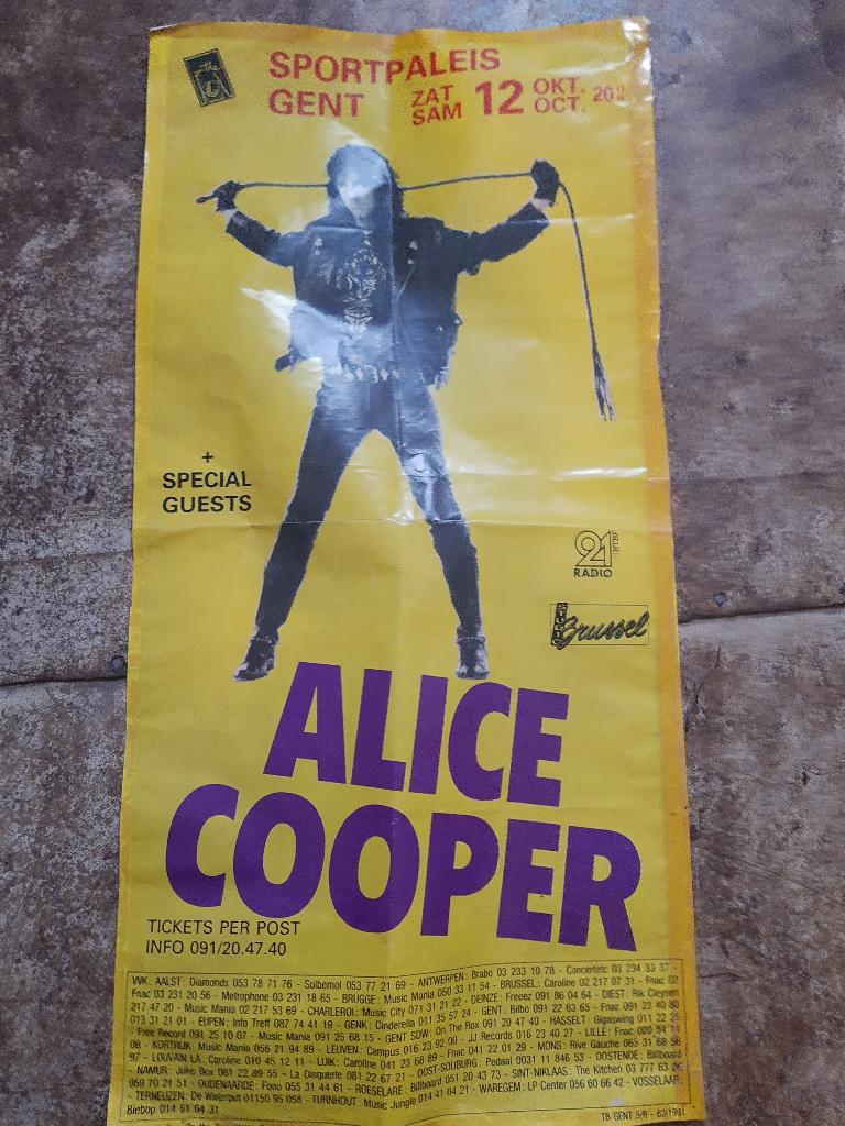 Alice Cooper : Concert Poster 1991, Verzamelen, Ophalen of Verzenden, A1 t/m A3, Muziek, Rechthoekig Staand