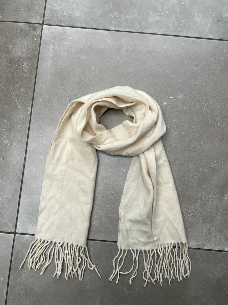 PASSIGATTI 100% MERINO / CASHMERE WOL WITTE WOLLEN SJAAL, Ophalen of Verzenden, Zo goed als nieuw, Overige maten, Sjaal