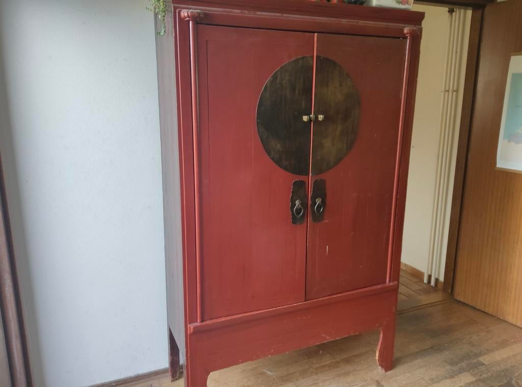 Antieke Chinese kast - smal model (45 cm diep), Ophalen of Verzenden