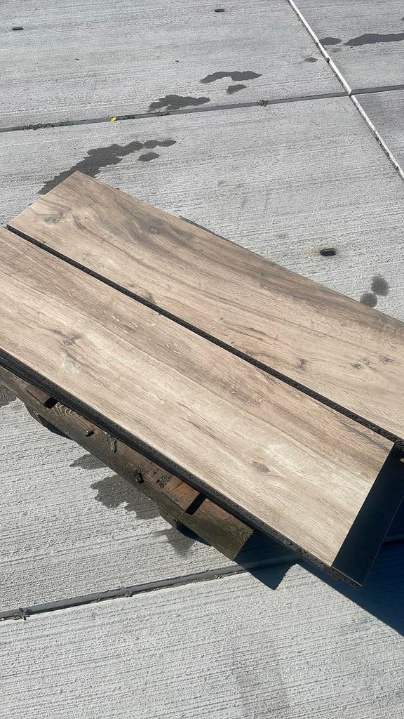 Siertegels houtmotief, Ophalen of Verzenden, Zo goed als nieuw, Beton, Terrastegels