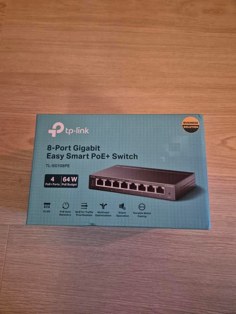 TP-Link TL-SG108PE Easy Smart PoE+ Switch, Computers en Software, Netwerk switches, Ophalen of Verzenden