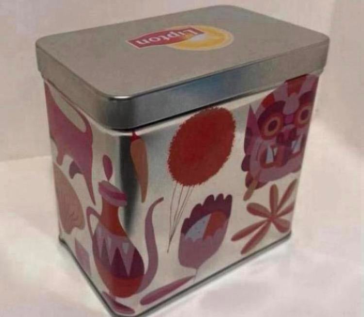 Nieuw blik van Lipton thee met rondom print., Verzamelen, Blikken, Ophalen of Verzenden, Zo goed als nieuw, Thee, Overige merken