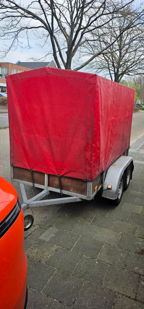 Dubbelasser huifaanhanger tot 750kg ongeremd, Ophalen of Verzenden