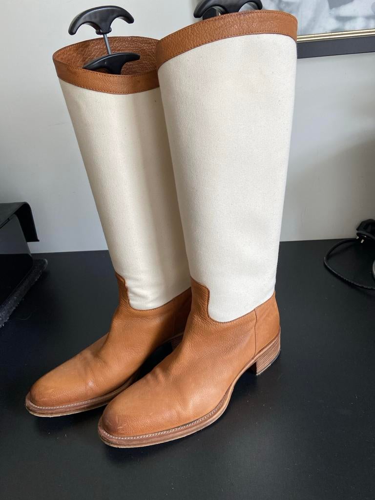 Sartore laarzen, maat 39,5 - Gedragen met klein vlekje, Kleding | Dames, Ophalen of Verzenden, Gedragen, Bruin, Hoge laarzen