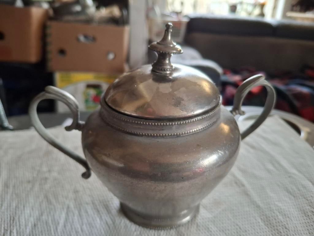 Antieke tinnen suikerpot J.N. Daalderop 1648, Ophalen of Verzenden