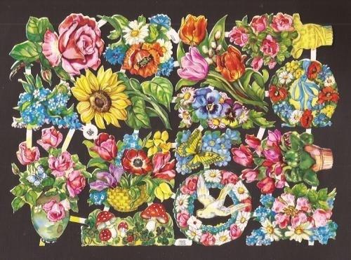 3027 EAS Feestelijke bloemen oude poezieplaatjes, Verzenden
