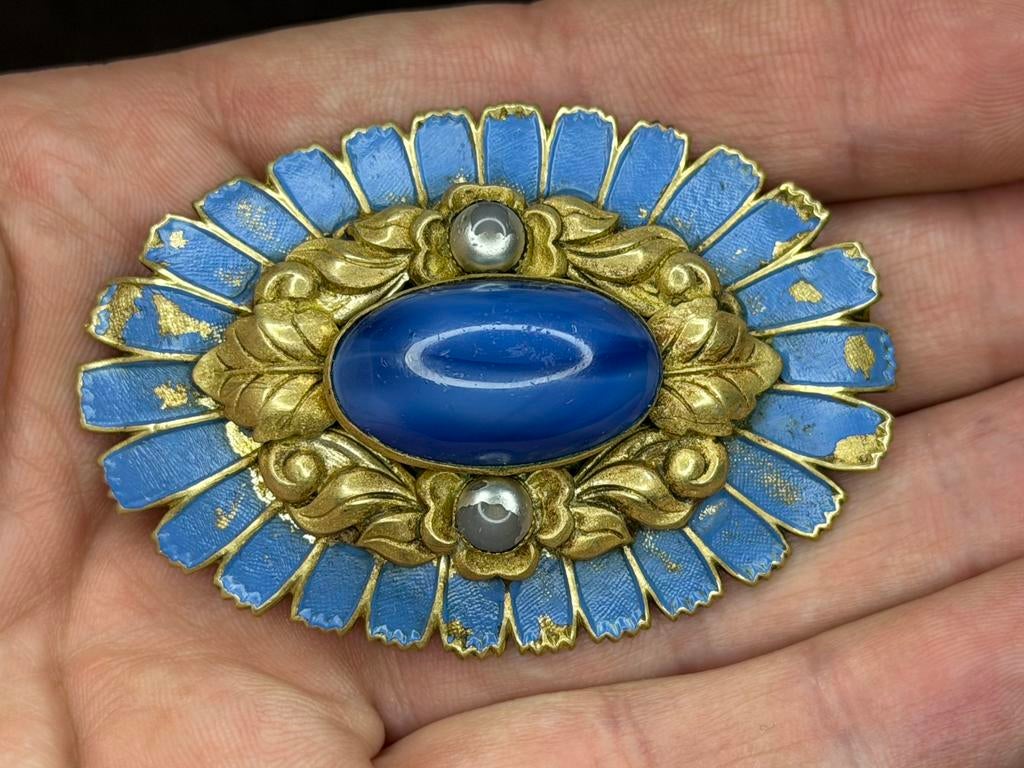 1920-1930s Zeer mooie, oude zeldzame Tsjechoslowaakse broche, Sieraden, Tassen en Uiterlijk, Broches, Ophalen of Verzenden, Zo goed als nieuw