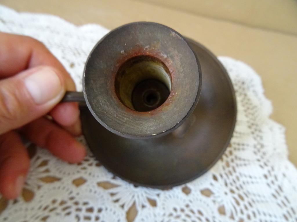 19e eeuw antieke blaker kandelaar koperen blaker 10cm 1850, Ophalen of Verzenden, Koper of Brons