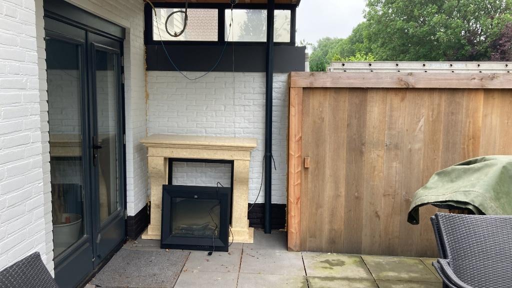 Schouw met elektrische openhaard, Ophalen, Zo goed als nieuw, Vrijstaande haard, Elektrische haard