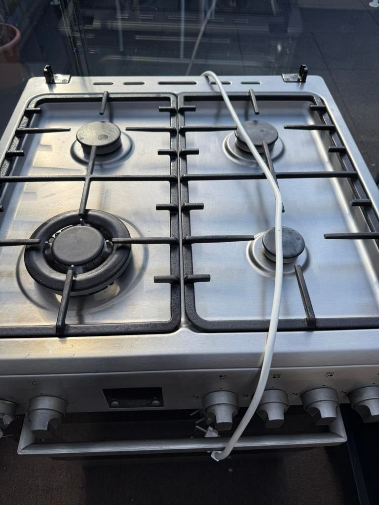 ETNA gasfornuis met oven – RVS – 4 pits, Ophalen, 60 cm of meer, Zo goed als nieuw, Gas