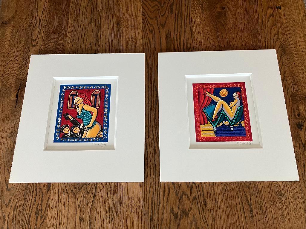 Jacques Tange zeefdrukken - Letter T en W, Antiek en Kunst, Ophalen of Verzenden