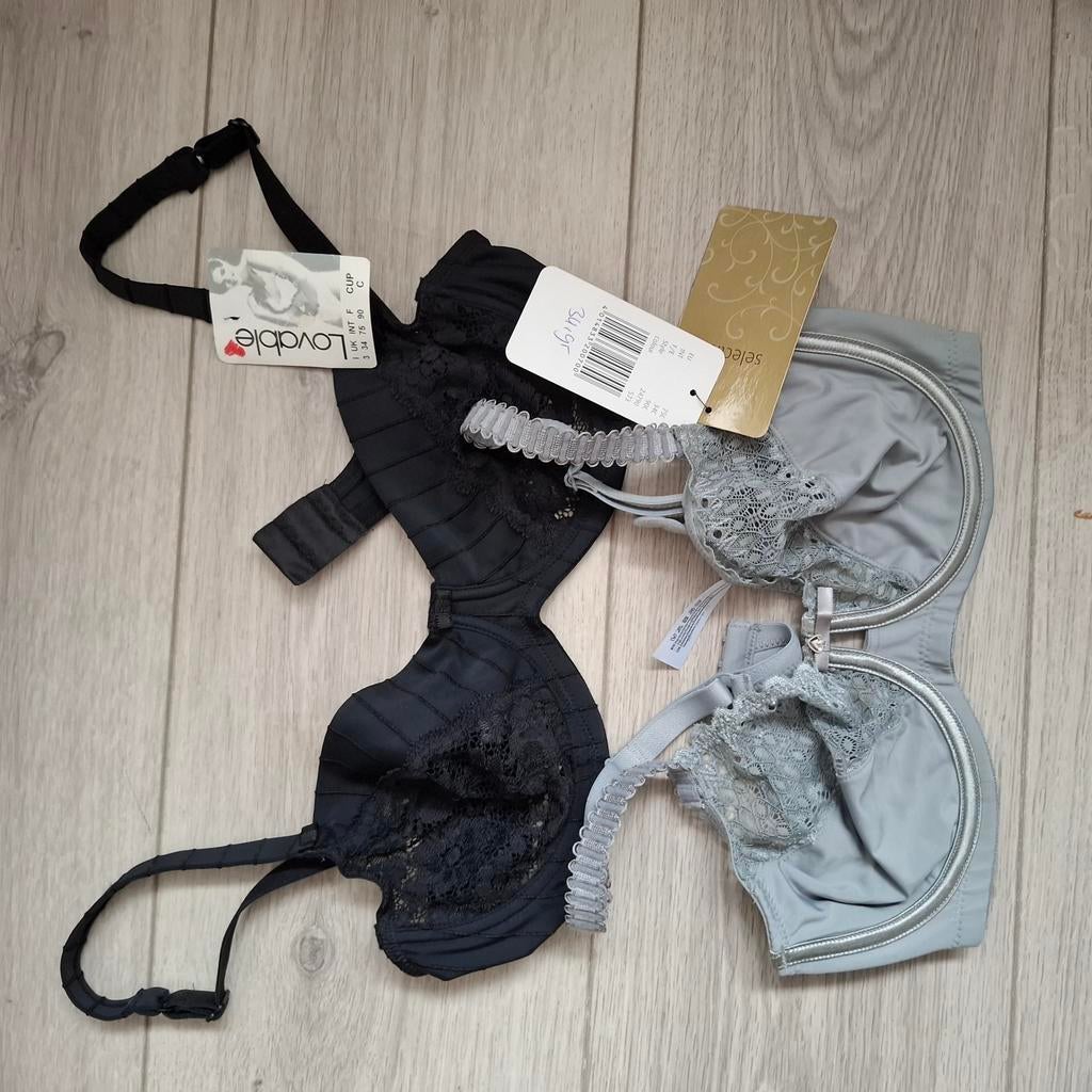 2 nieuwe beugel bh's 75C, Sassa, Ophalen of Verzenden, Zwart, BH