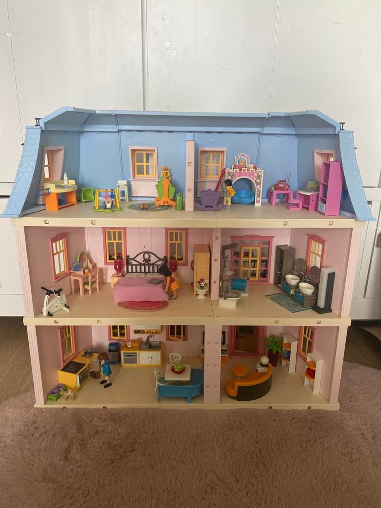 Groot Playmobil Poppenhuis met Meubels en Poppen, Ophalen, Gebruikt, Poppenhuis