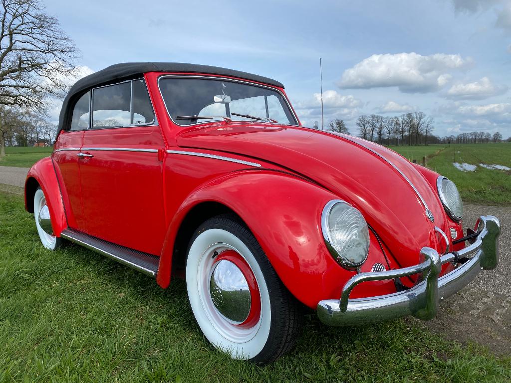 Kever cabrio 1962 als nw (inruil Porsche speedster mogelijk), Auto's, Achterwielaandrijving, Zwart, Cabriolet, Leder