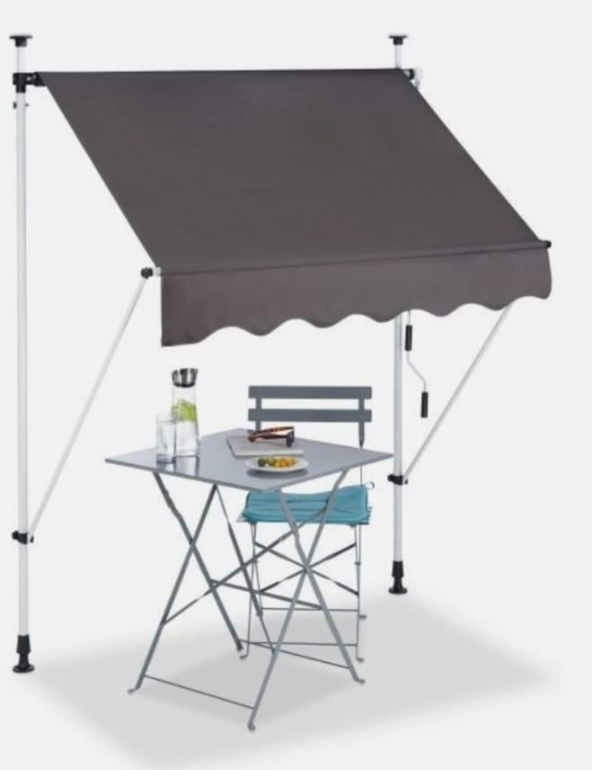 Klemzonnescherm voor balkon 150 cm breed, 120 cm uitval, Ophalen of Verzenden