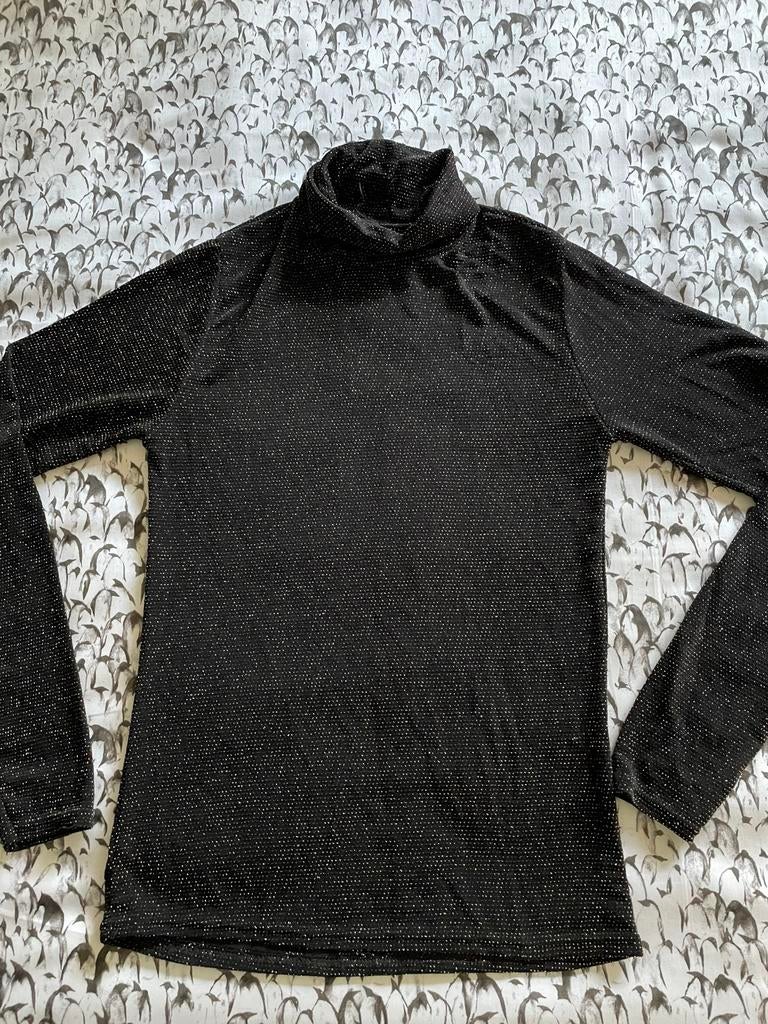 Zwart/goud glans col truitje maat M, Kleding | Dames, Ophalen of Verzenden, Zo goed als nieuw, Zwart