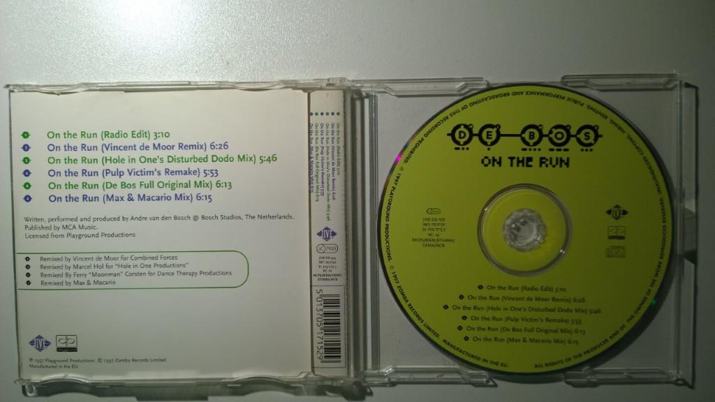 De Bos - On The Run, Maxi-single, Dance, Ophalen of Verzenden, Zo goed als nieuw