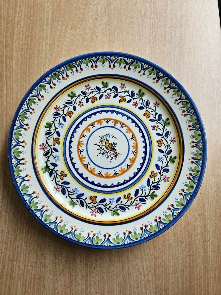 Decoratief bord met vogel en bloemenpatroon, Ophalen