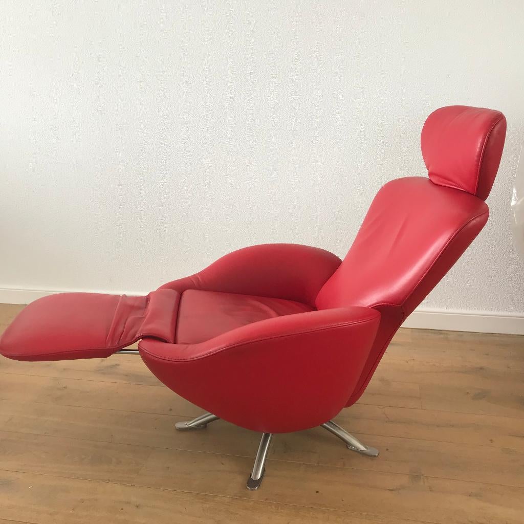 Cassina Dodo K10 K-10 design fauteuil stoel leer rood, Huis en Inrichting, Fauteuils, Ophalen of Verzenden, Nvt, Nvt, Leer