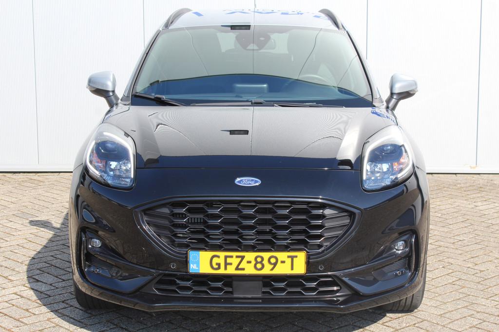 Ford Puma 1.0-125pk EcoBoost Hybrid ST-Line X Two tone AUTOM, 12 maanden, Leder en Stof, Zwart, 665 kg
