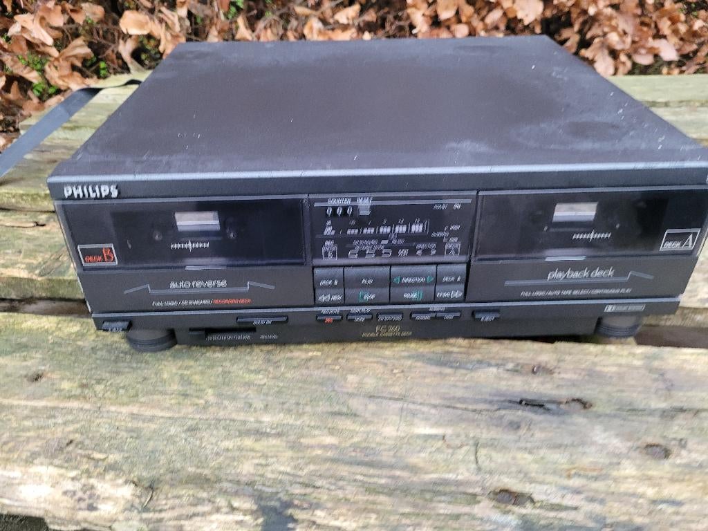 dubbele cassettedeck van philips type fc260, Ophalen of Verzenden, Dubbel, Philips, Tiptoetsen