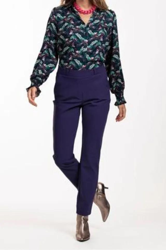 Studio Anneloes Anya broek deep purple travelstof mt XXL, Paars, Maat 46/48 (XL) of groter, Ophalen of Verzenden, Zo goed als nieuw