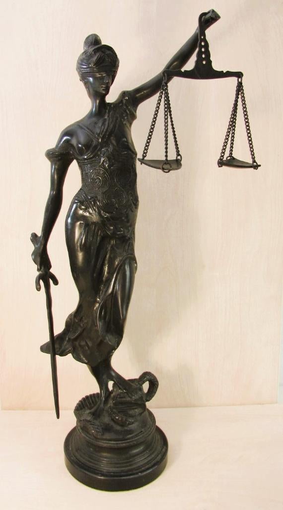 Bronzen "Vrouwe Justitia", Ophalen of Verzenden, Brons