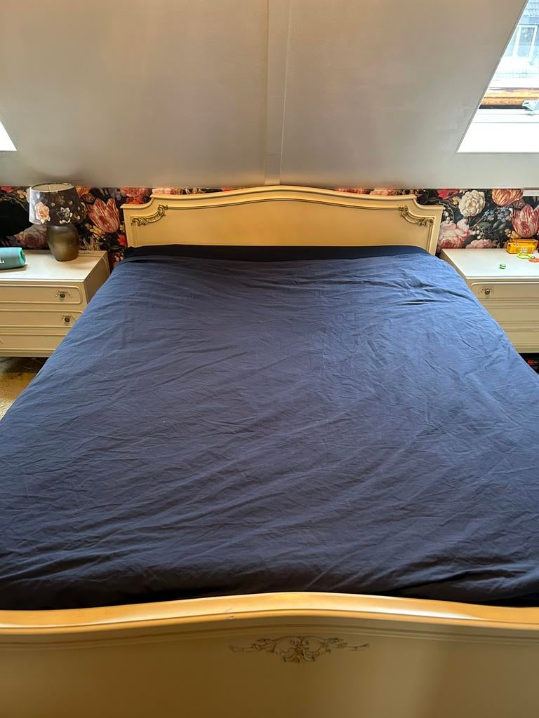 Romantisch vintage queen ann style bed, Gebruikt, Tweepersoons, Ophalen of Verzenden, Overige maten