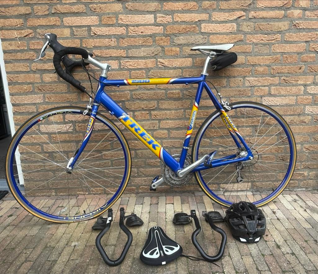 Trek Alfa 1500 Racefiets - Blauw/Geel, Fietsen en Brommers, Fietsen | Racefietsen, Gebruikt, Heren, Overige merken, 15 tot 20 versnellingen