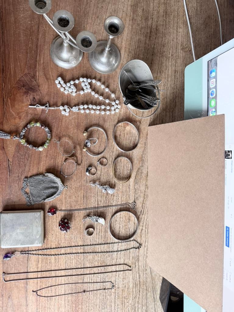 Lot zilveren sieraden te koop., Sieraden, Tassen en Uiterlijk, Antieke sieraden, Ophalen of Verzenden, Zilver, Overige typen