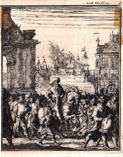 Gravure Daden der doorluchtige zeehelden, Padtbrugge, 1676, Antiek en Kunst, Verzenden